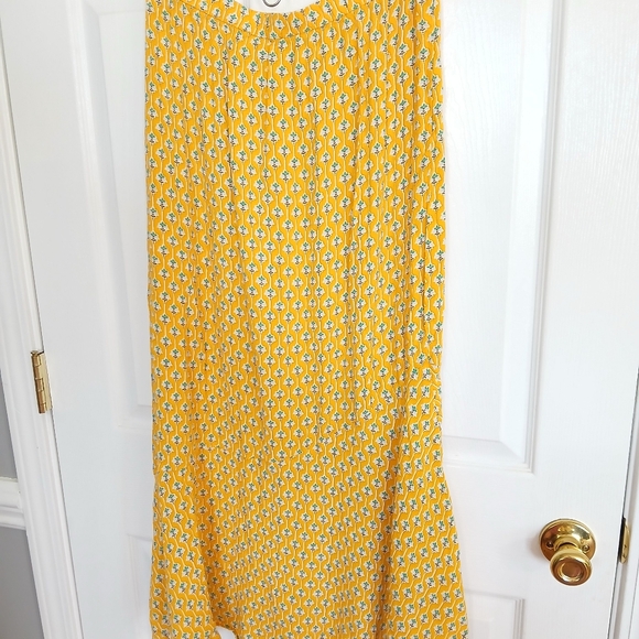 Rhode X Target Dainty Lotus Print Yellow Midi Skirt Cottage Whimsical Floral SzL - Picture 8 of 8